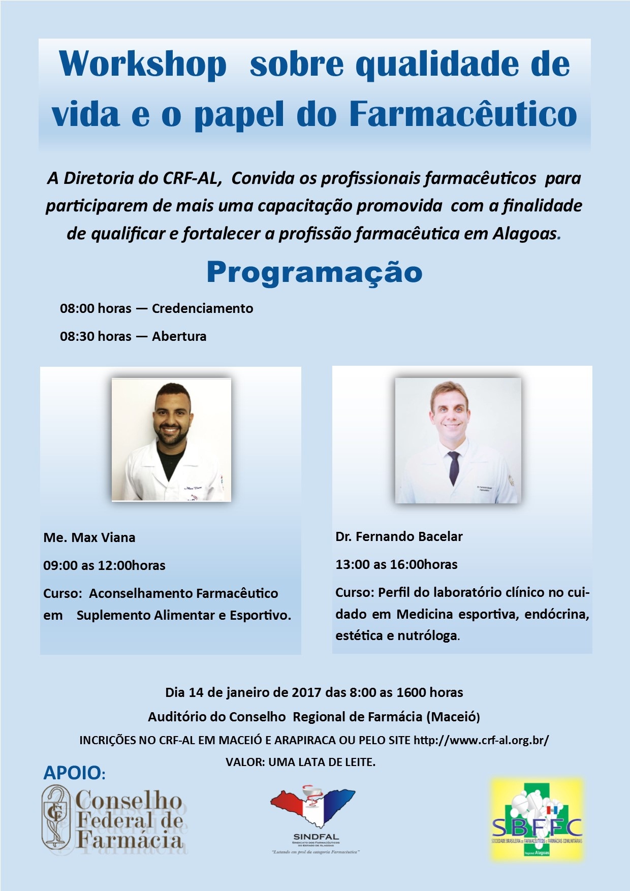 CRF/AL promove workshop sobre qualidade de vida e o papel do farmacêutico