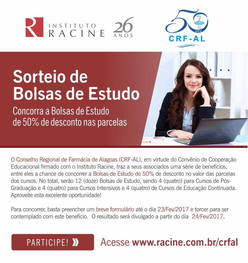 Instituto Racine amplia prazo de inscrição para participar de sorteio de bolsa de estudos